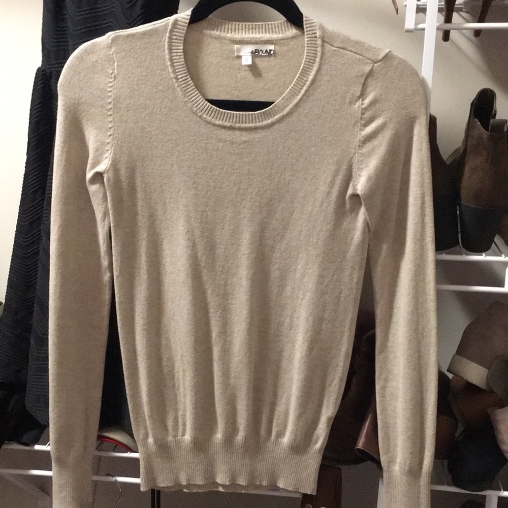 tan sweater